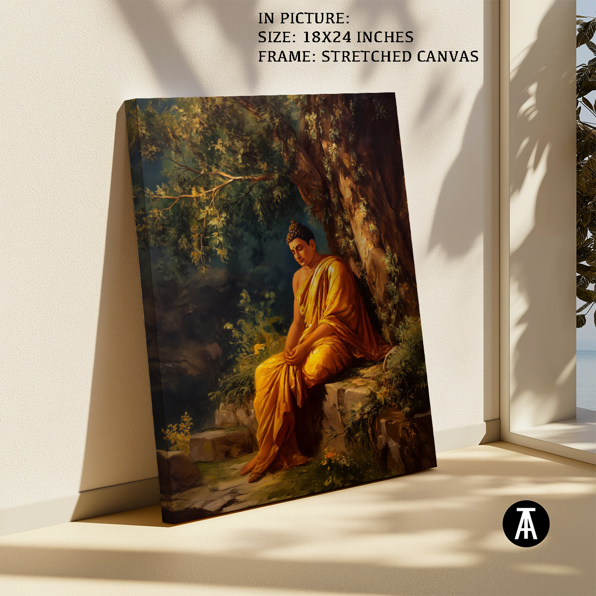 Artwork in Natural Wood Frame