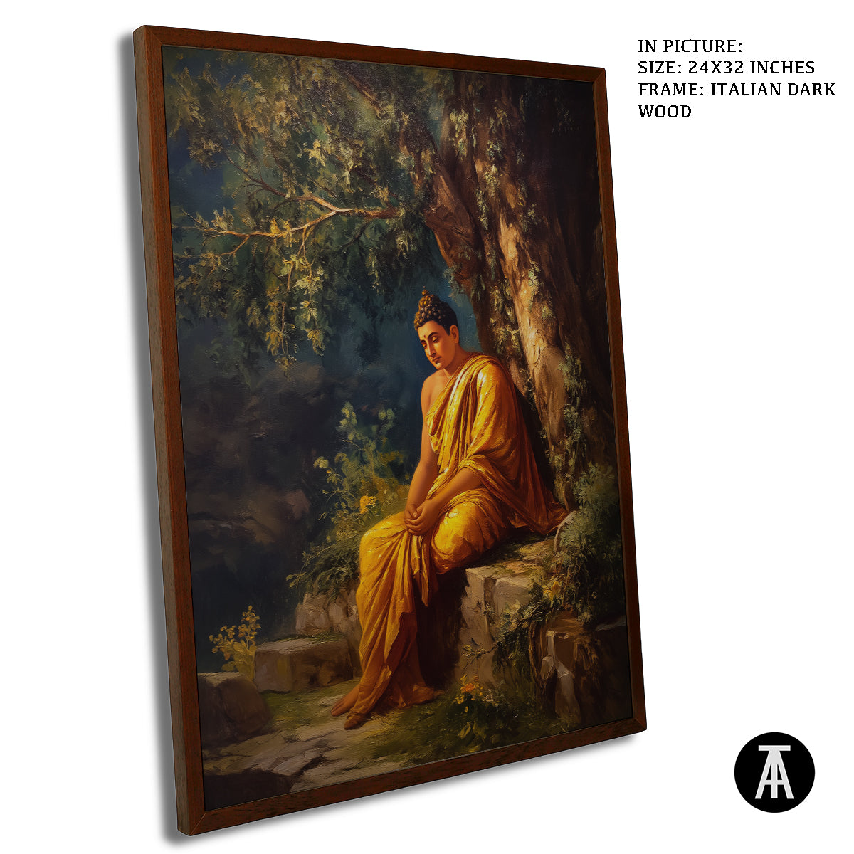 Artwork in Dark Wood Frame