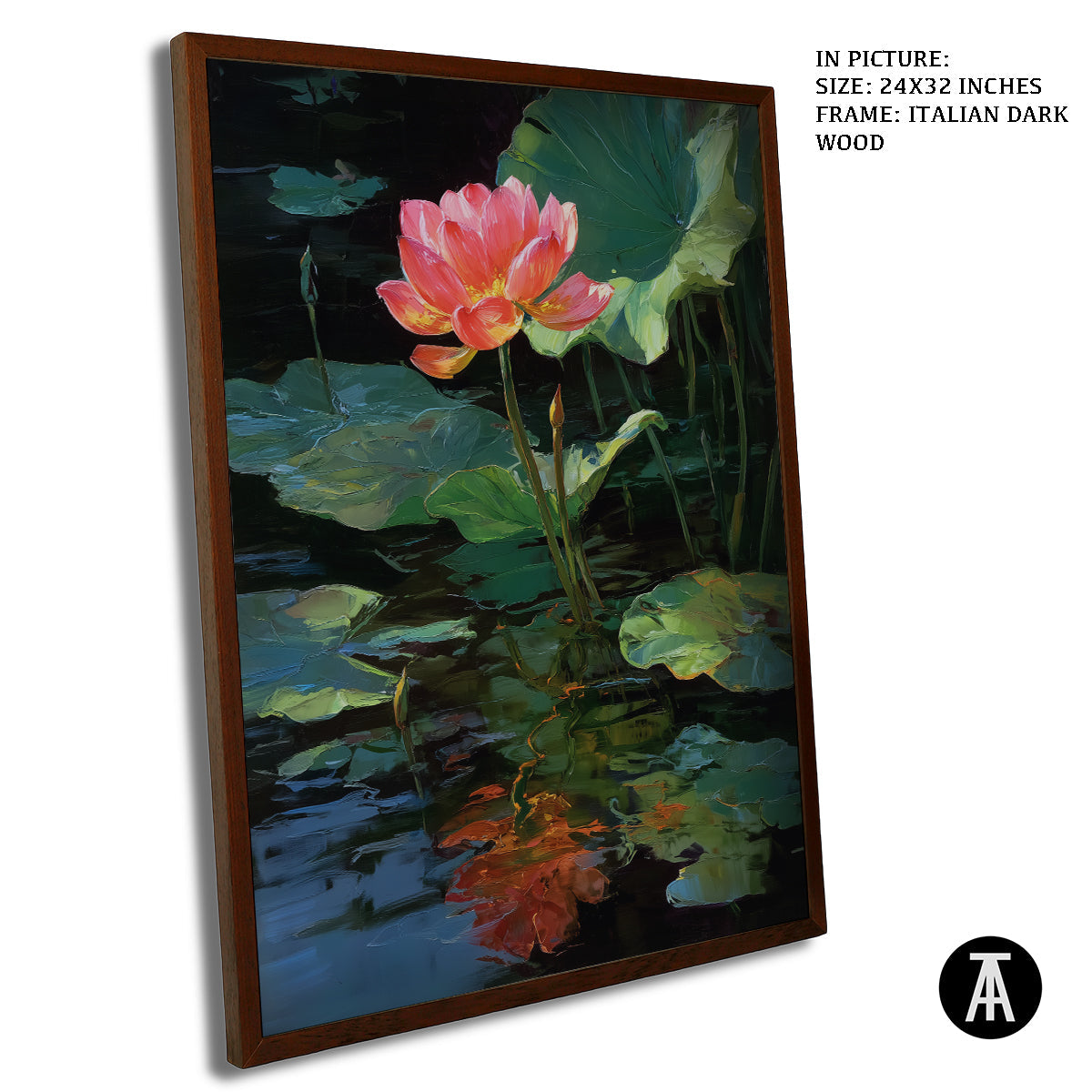 Artwork in Dark Wood Frame