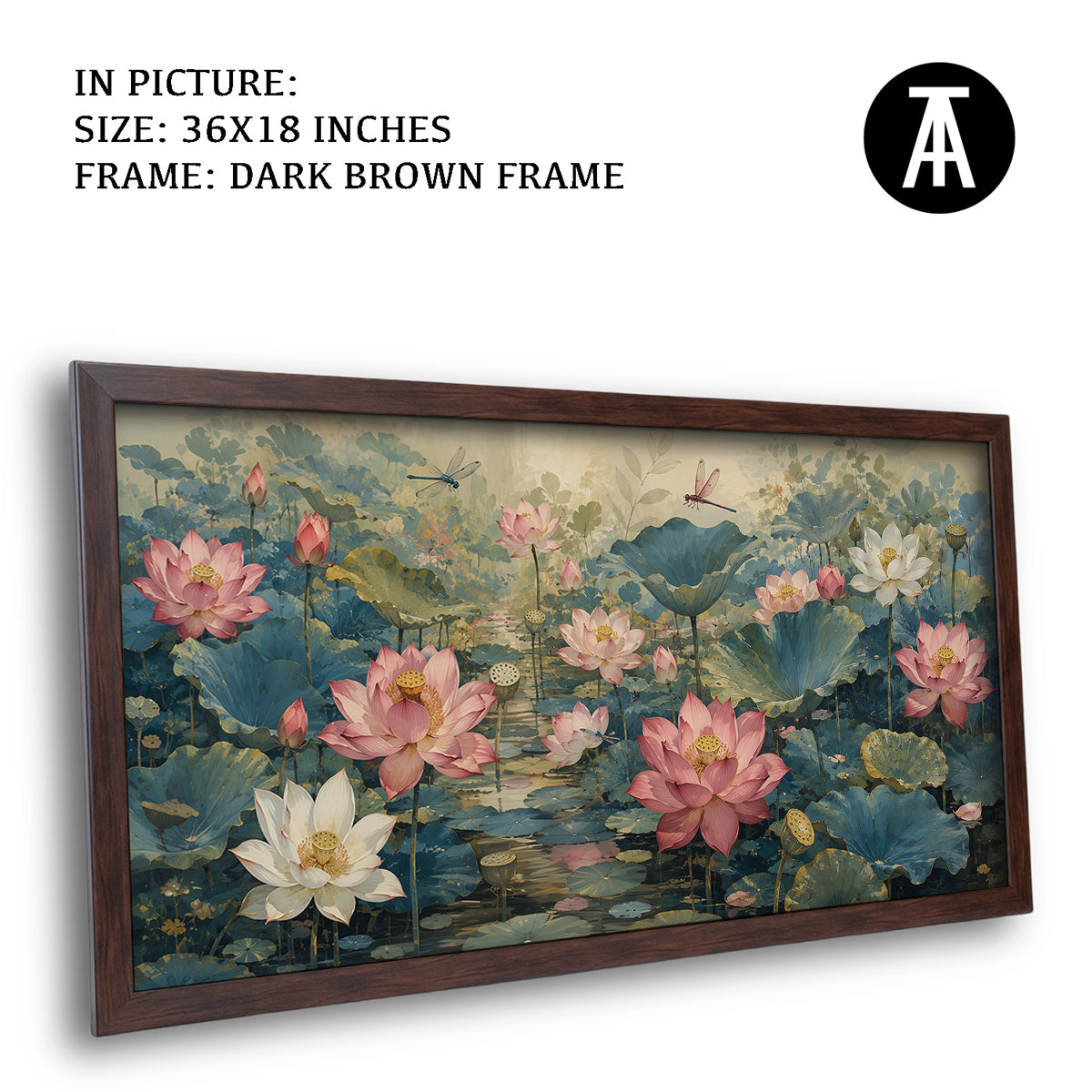 Artwork in Dark Brown Frame