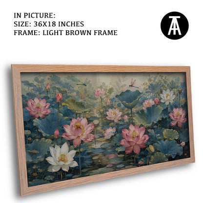 Artwork in Light Brown Frame