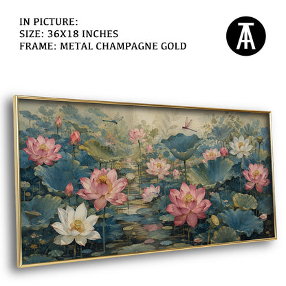 Artwork in Metal Champagne Gold Frame