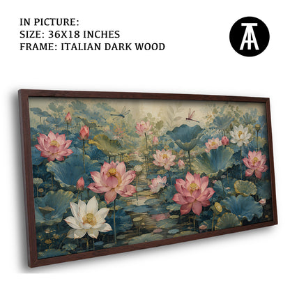 Artwork in Dark Wood Frame