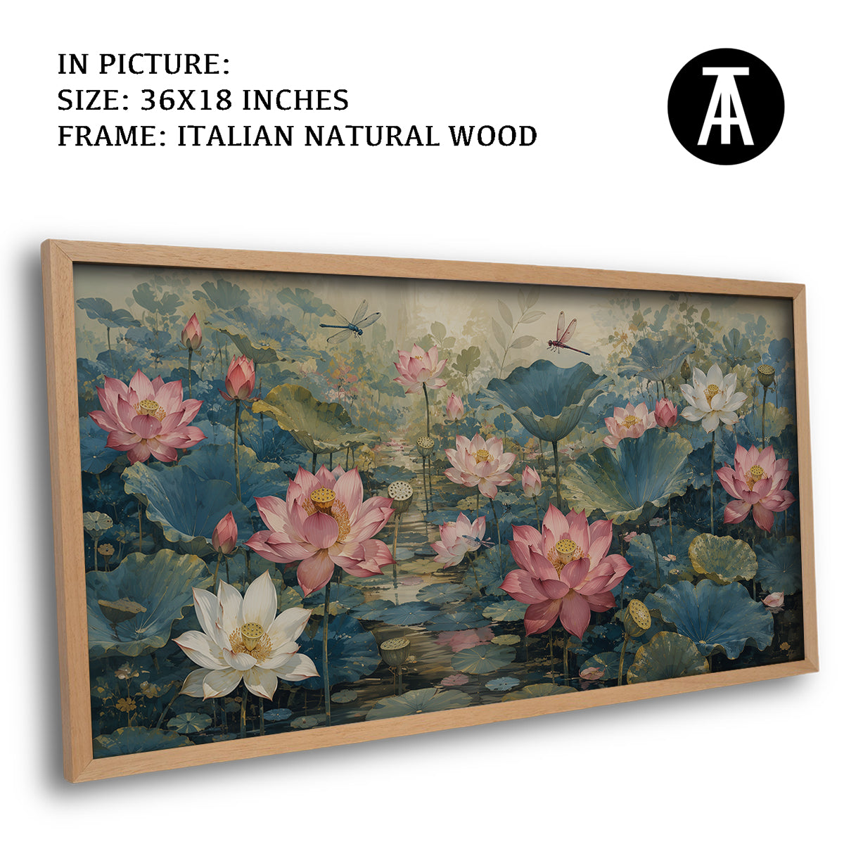Artwork in Natural Wood Frame