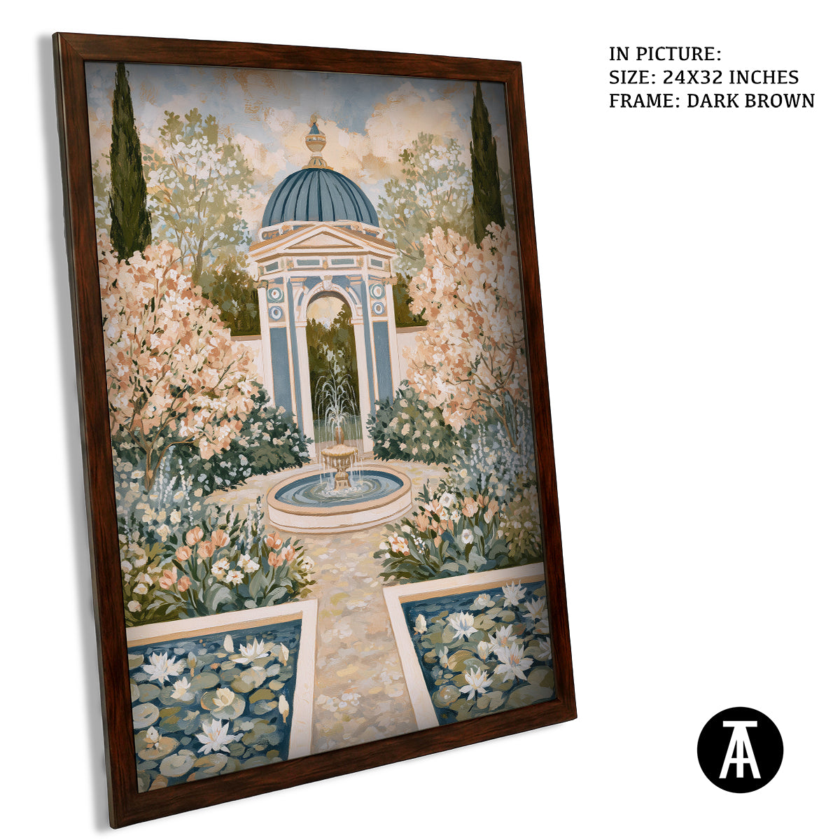 Artwork in Dark Brown Frame