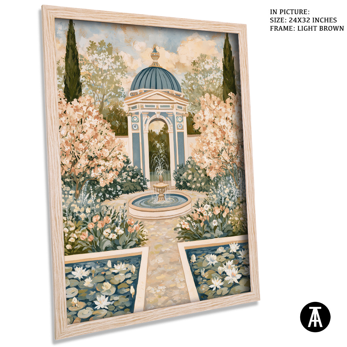 Artwork in Light Brown Frame