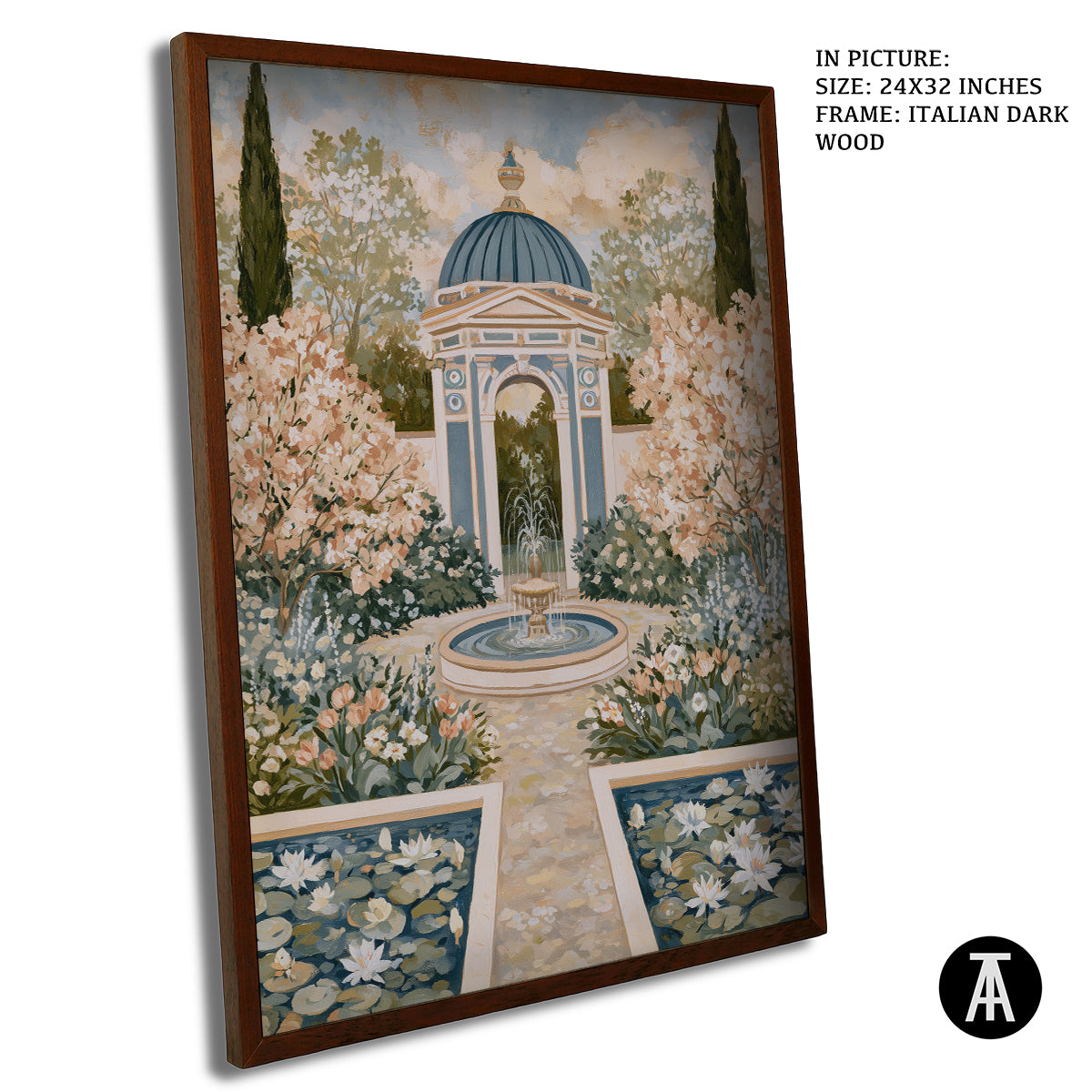 Artwork in Dark Wood Frame