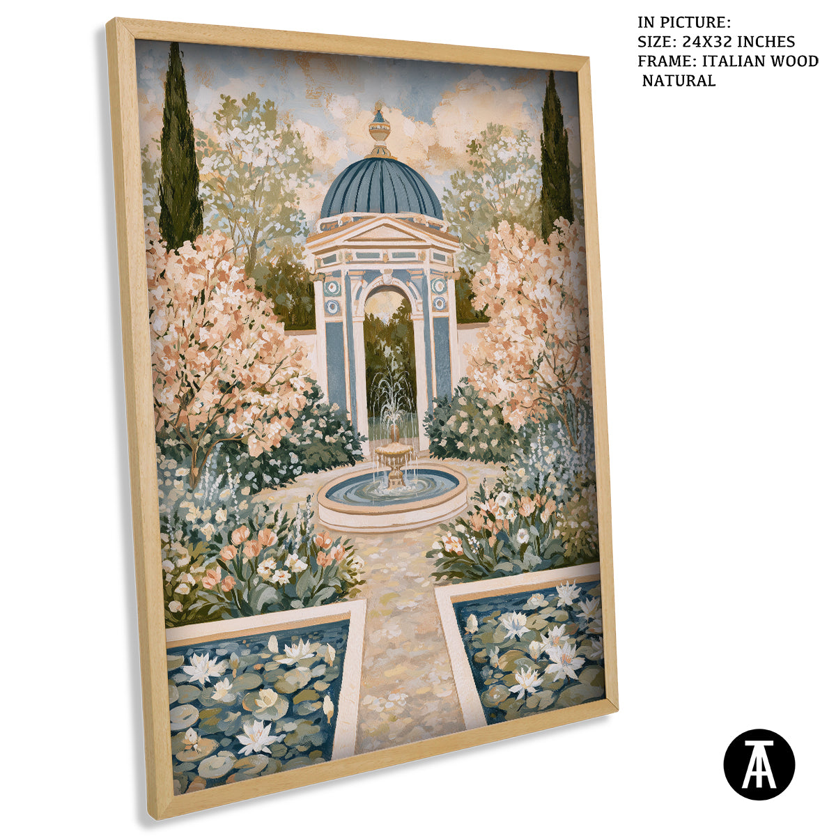 Artwork in Natural Wood Frame