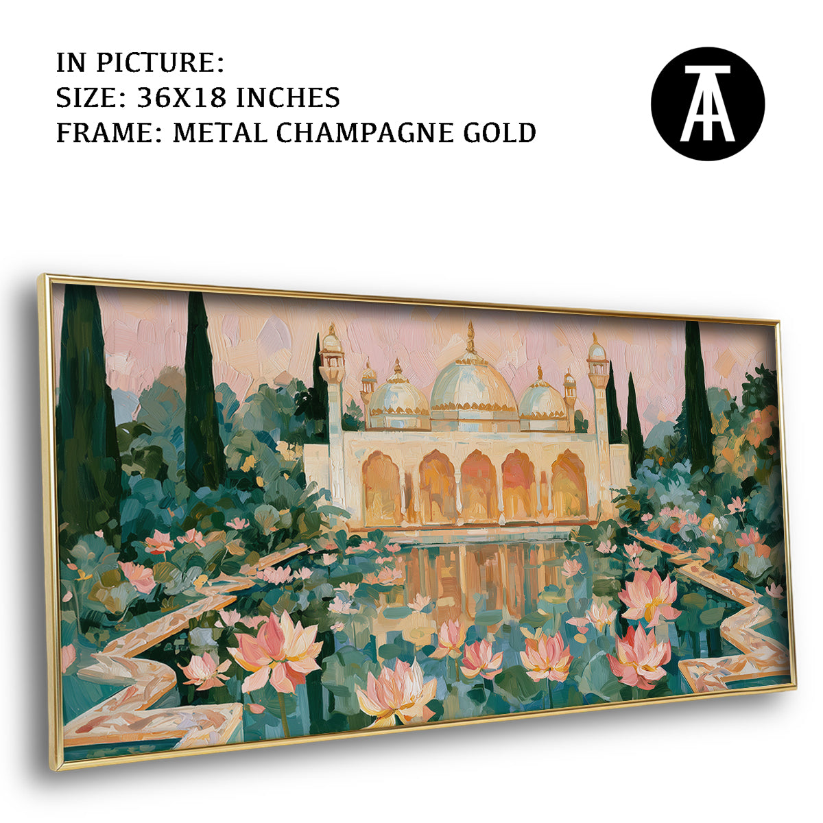 Artwork in Metal Champagne Gold Frame