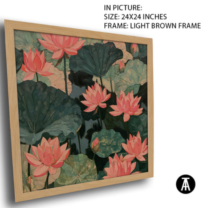 Artwork in Light Brown Frame
