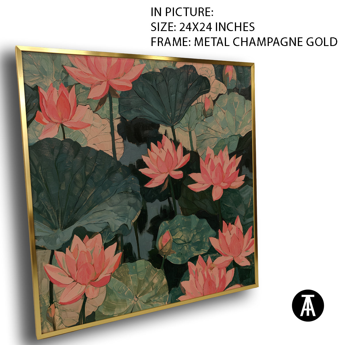 Artwork in Metal Champagne Gold Frame