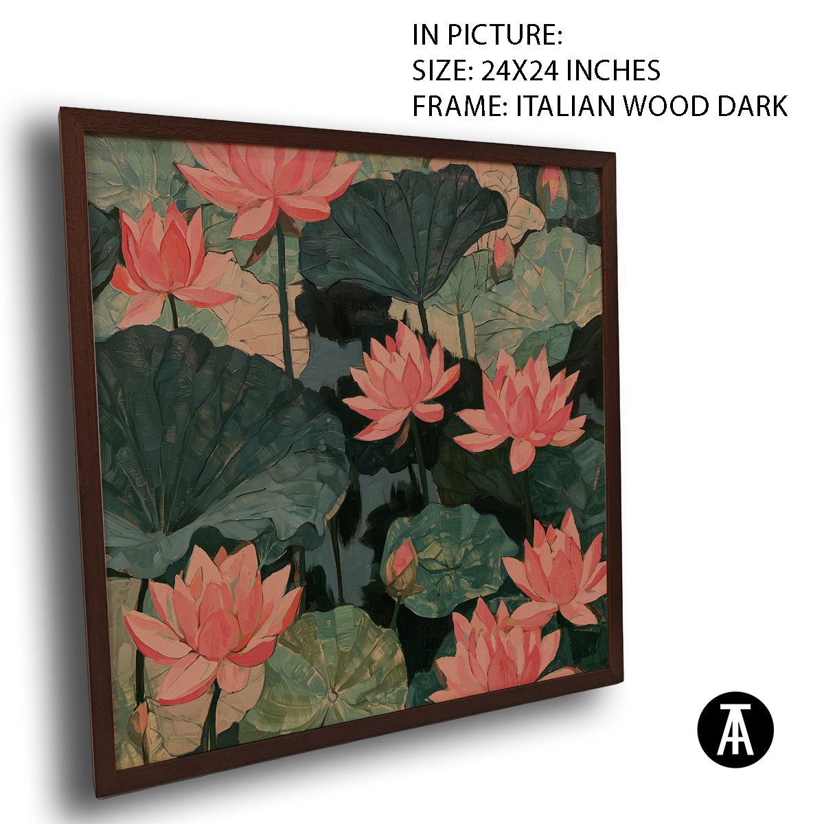 Artwork in Dark Wood Frame