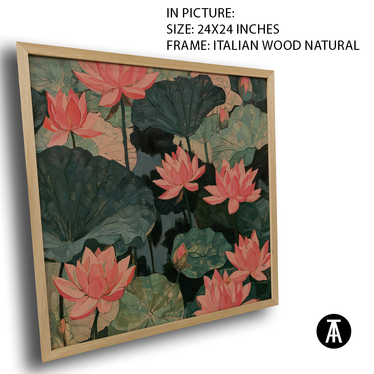 Artwork in Natural Wood Frame