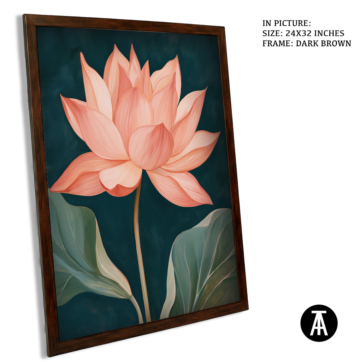 Artwork in Dark Brown Frame