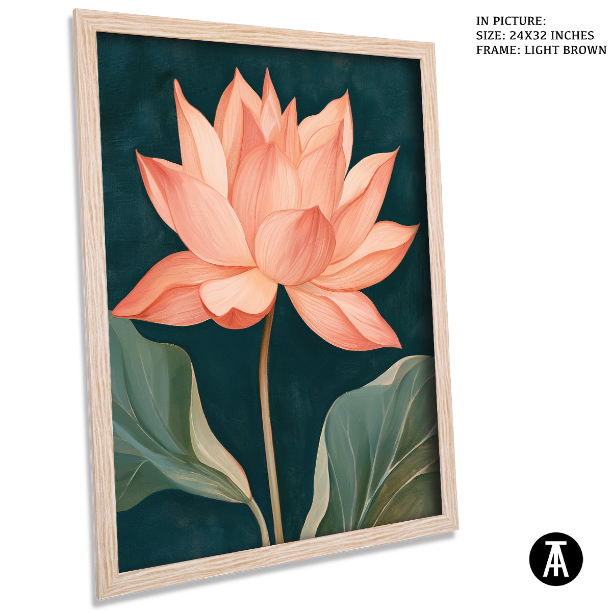 Artwork in Light Brown Frame