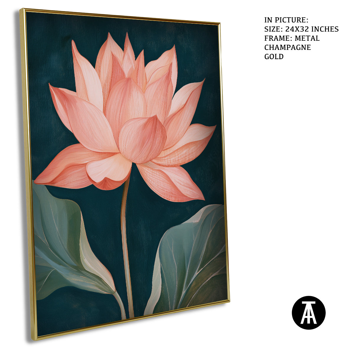 Artwork in Metal Champagne Gold Frame