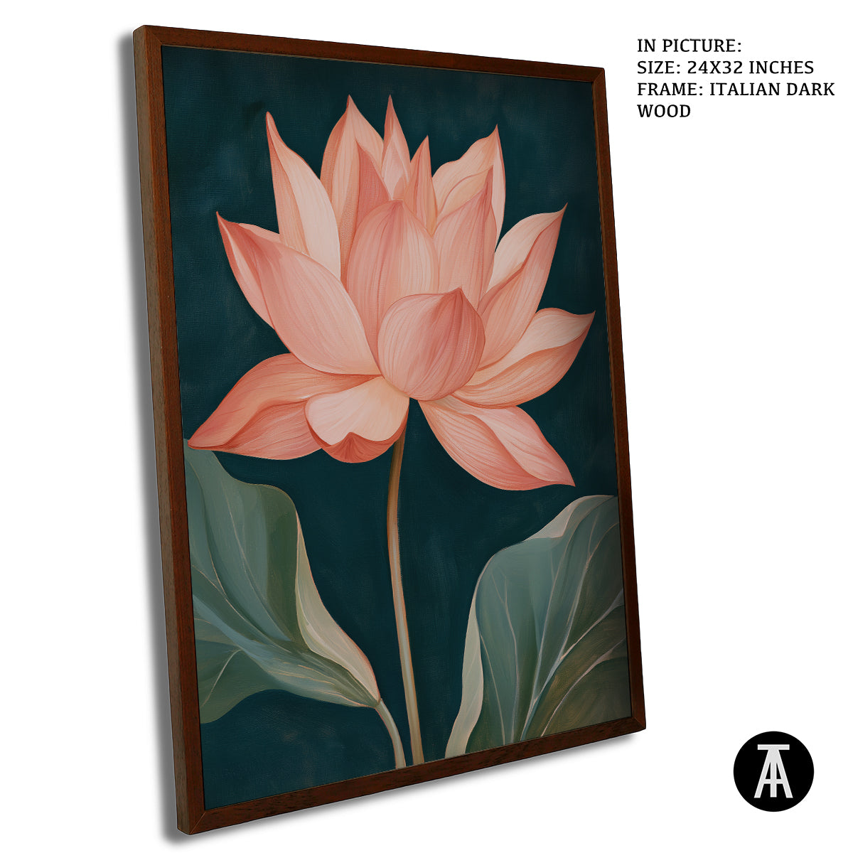 Artwork in Dark Wood Frame