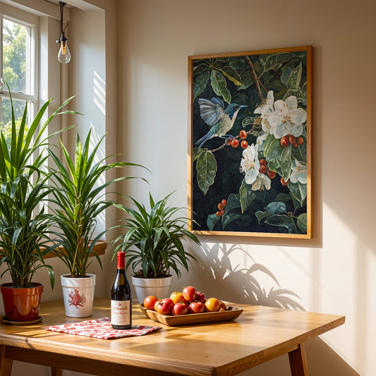 Floral Artwork in a Lifestyle Setting