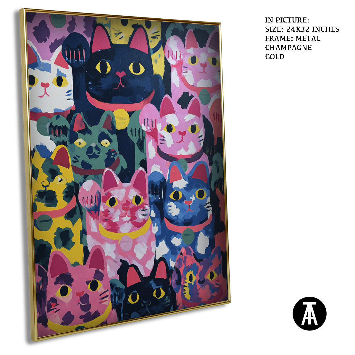 Artwork in Light Brown Frame