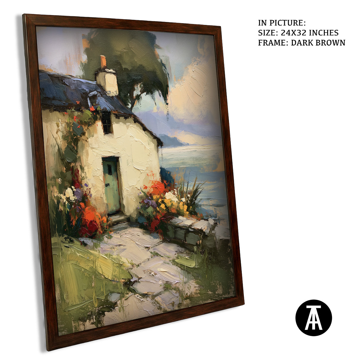 Artwork in Dark Brown Frame