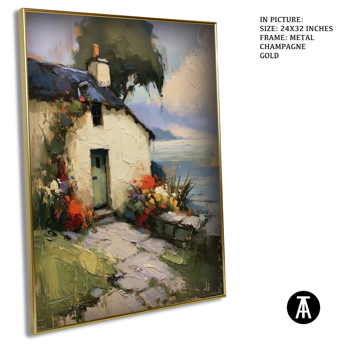 Artwork in Metal Champagne Gold Frame