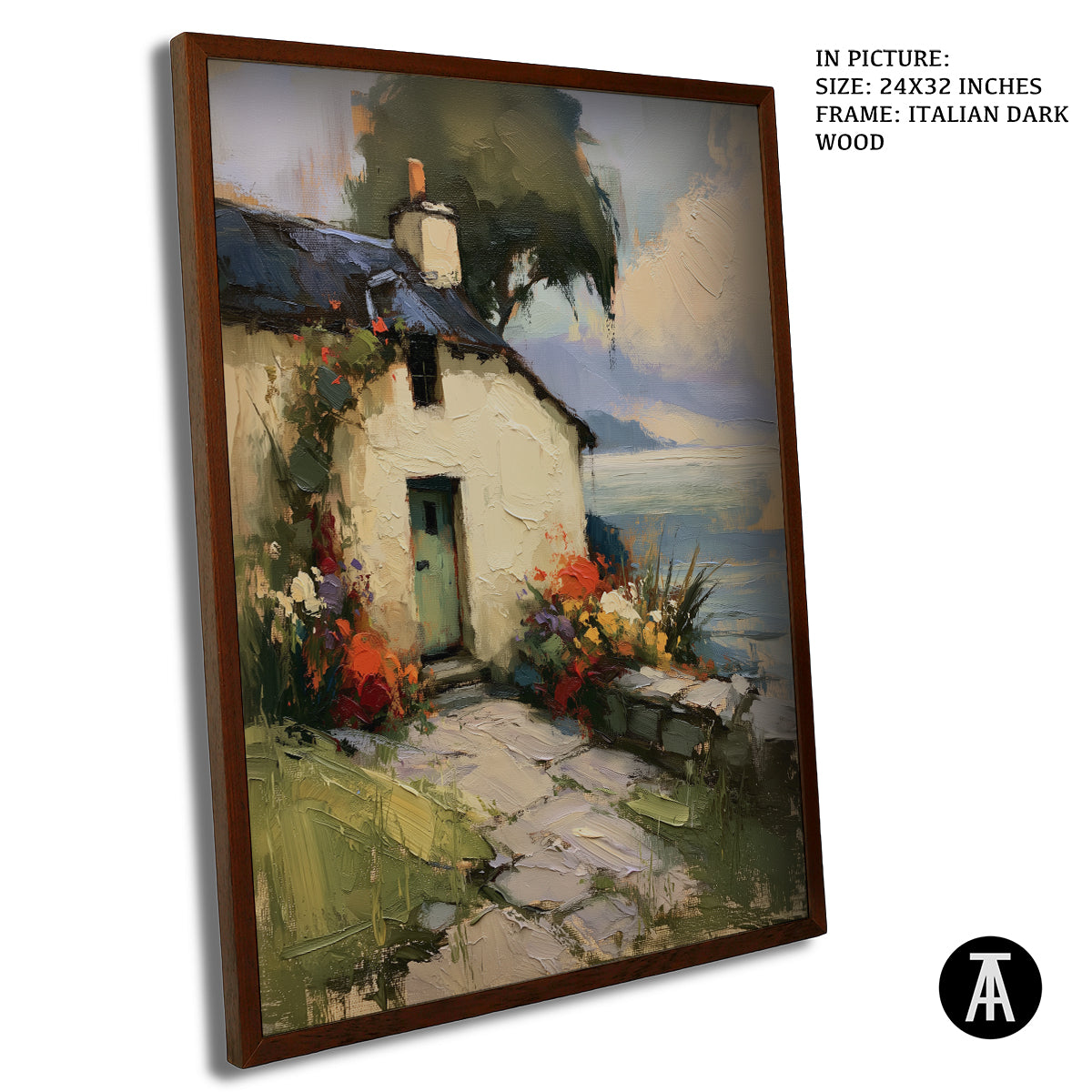 Artwork in Dark Wood Frame