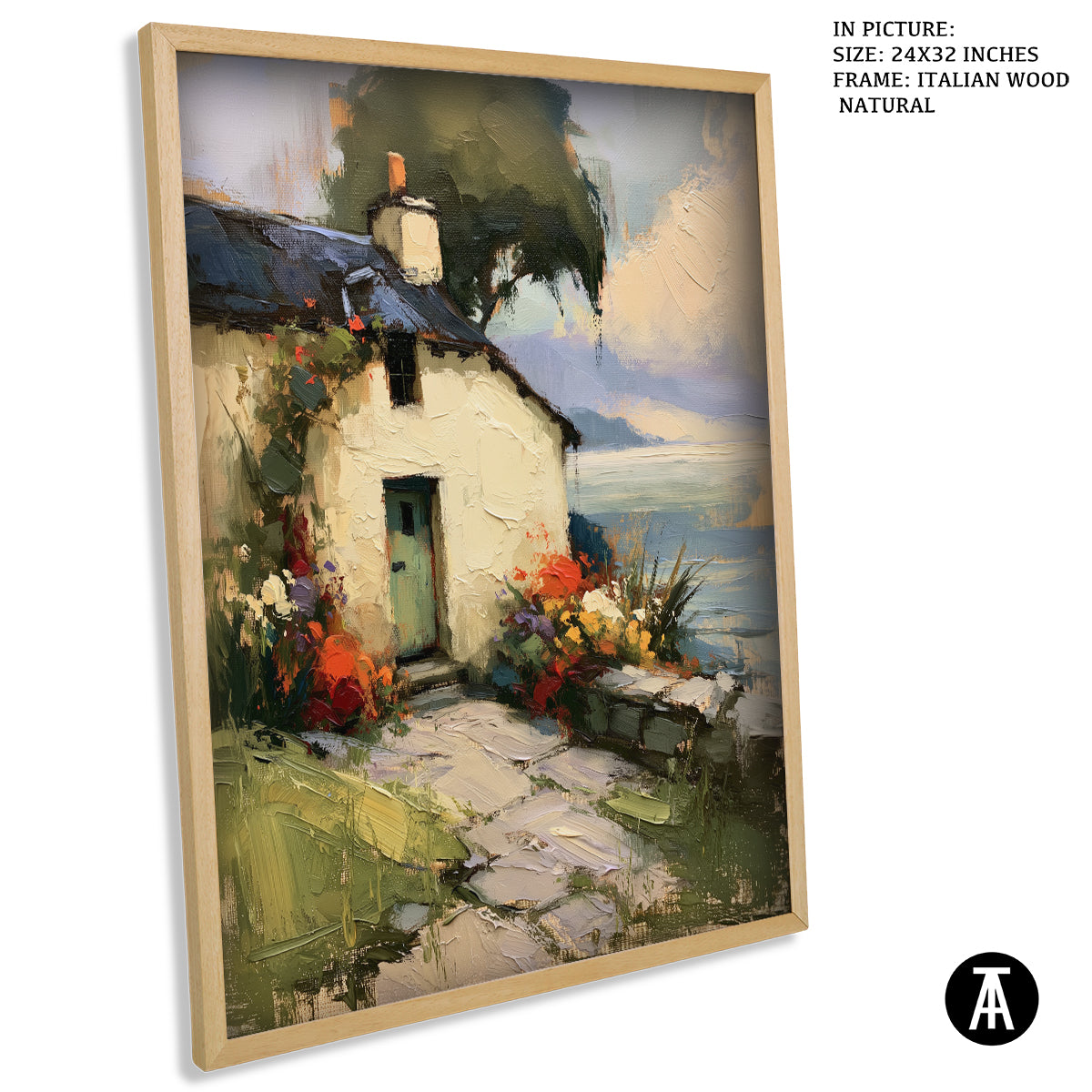 Artwork in Natural Wood Frame