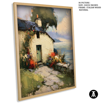 Artwork in Natural Wood Frame