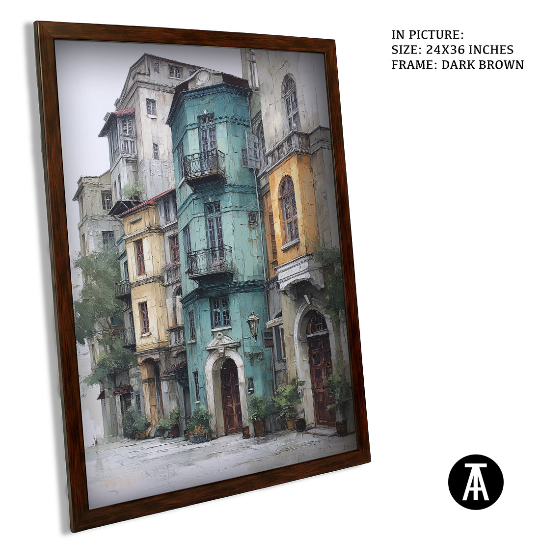 Artwork in Dark Brown Frame