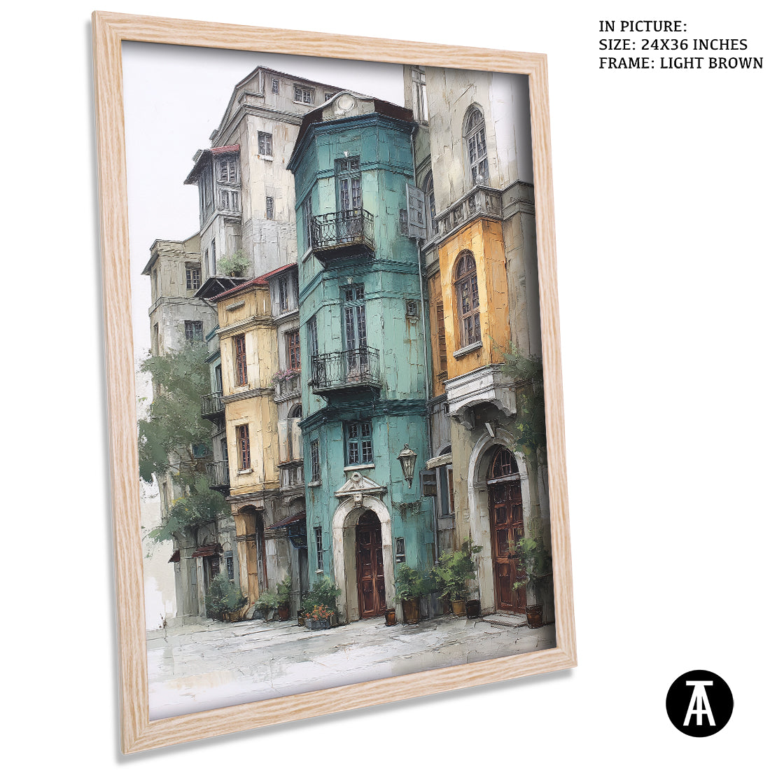Artwork in Light Brown Frame