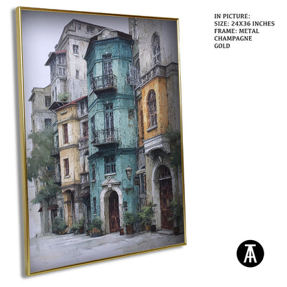 Artwork in Metal Champagne Gold Frame