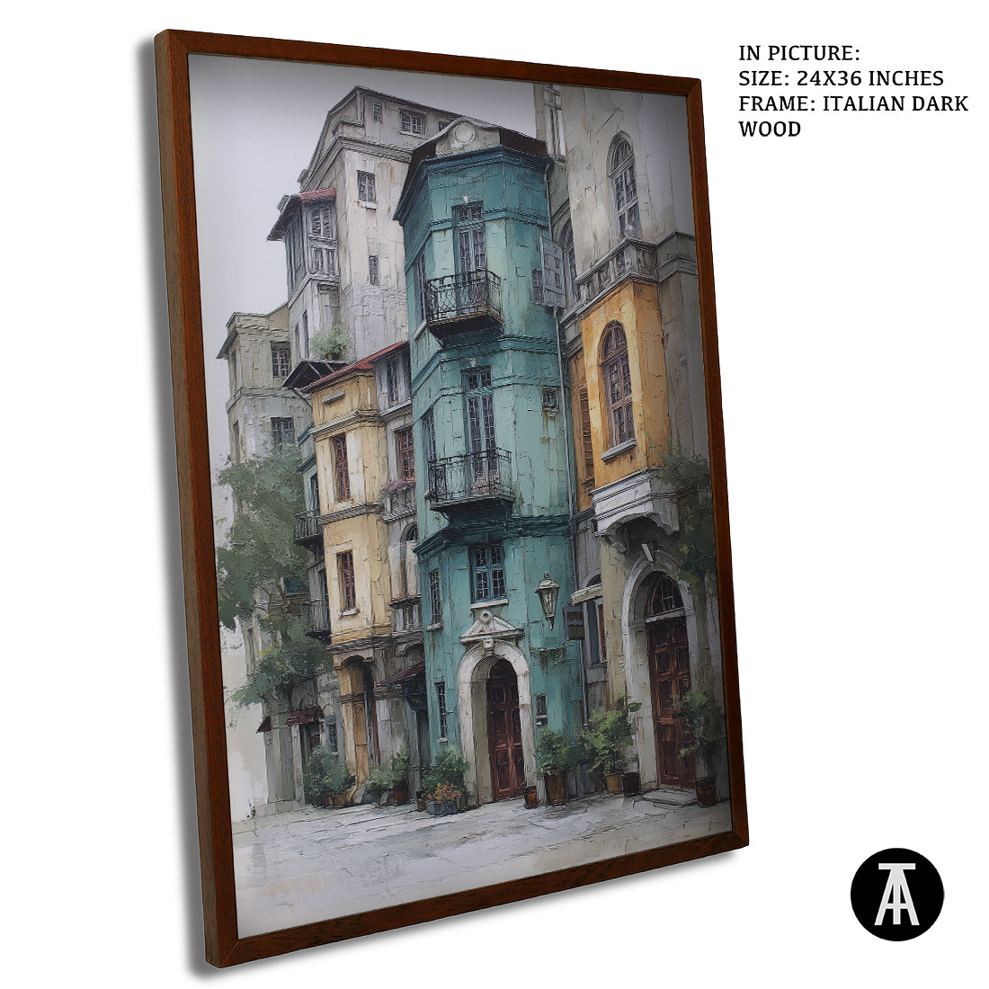 Artwork in Dark Wood Frame