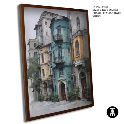 Artwork in Dark Wood Frame