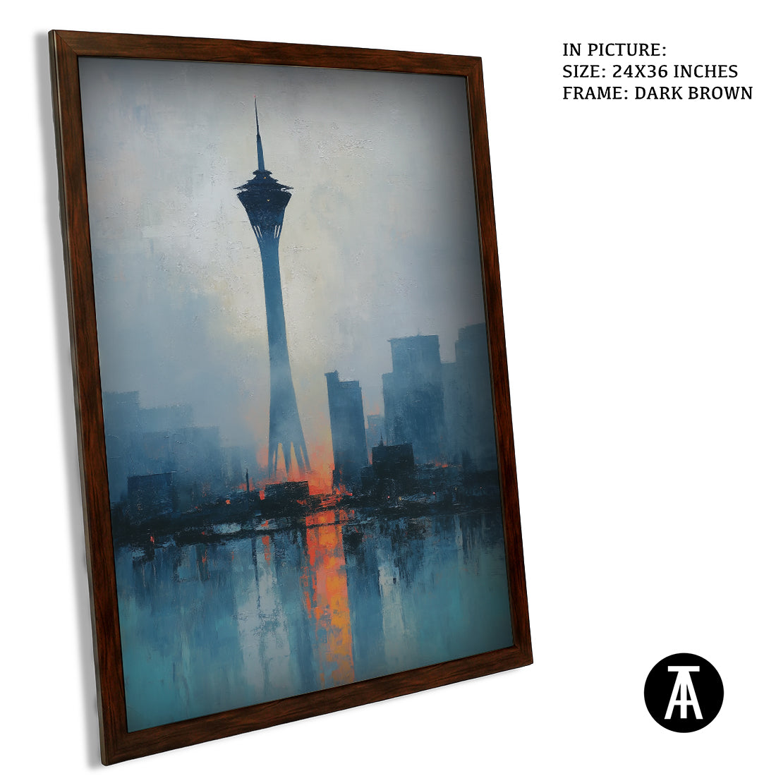 Artwork in Dark Brown Frame