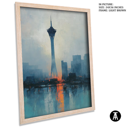 Artwork in Light Brown Frame
