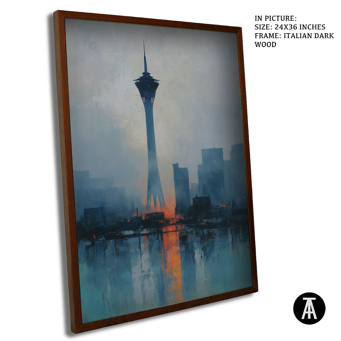 Artwork in Dark Wood Frame