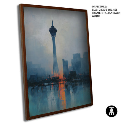 Artwork in Dark Wood Frame