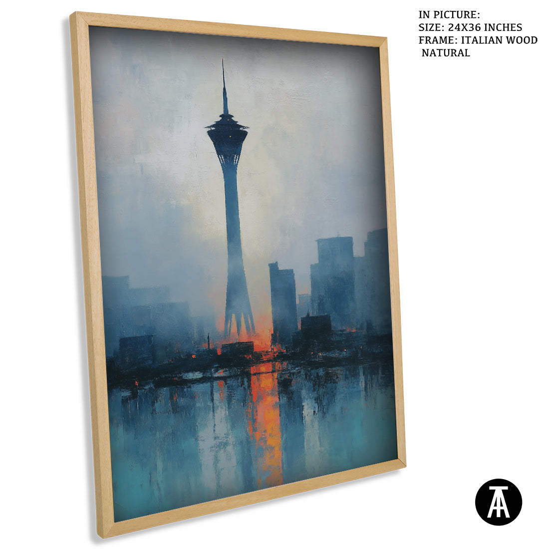 Artwork in Natural Wood Frame