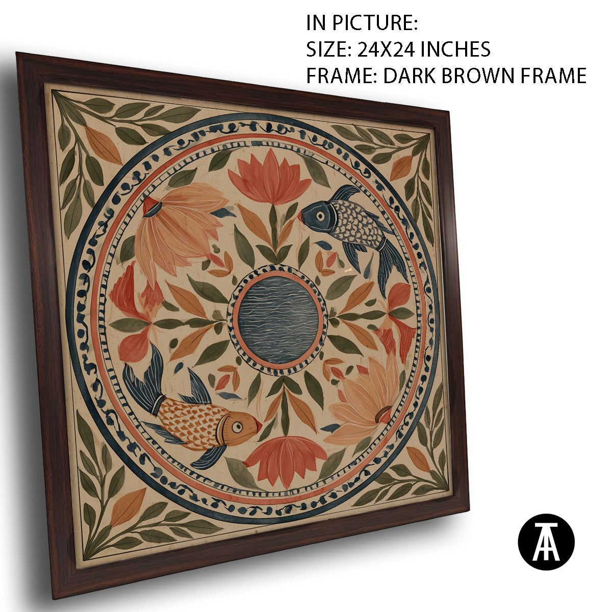 Artwork in Dark Brown Frame