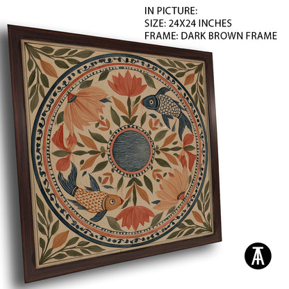 Artwork in Dark Brown Frame