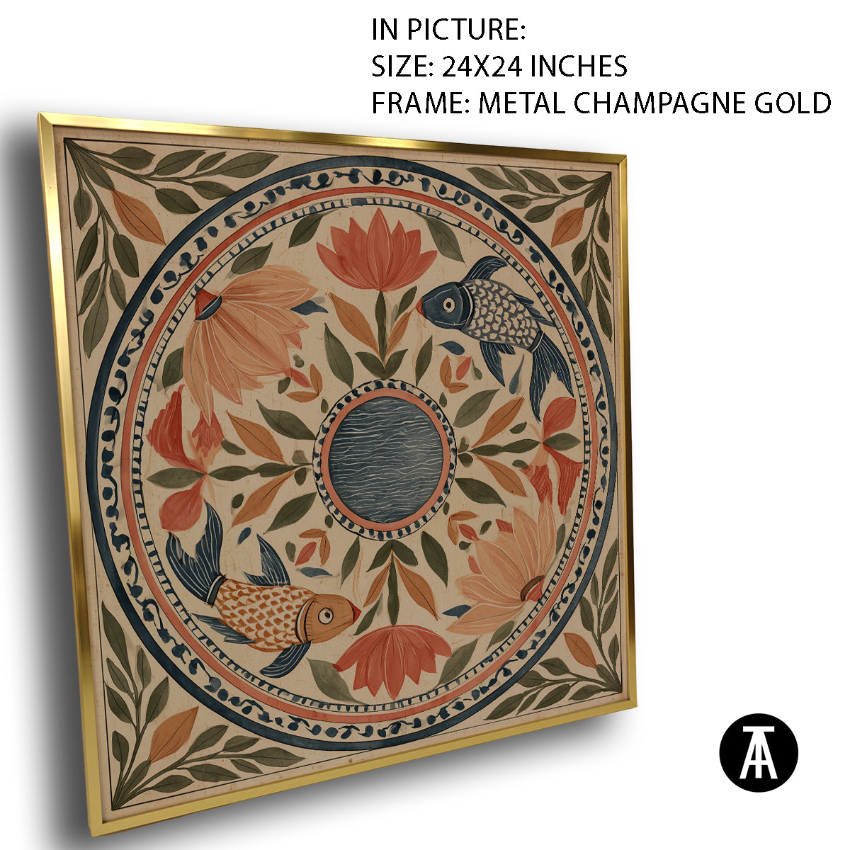 Artwork in Metal Champagne Gold Frame