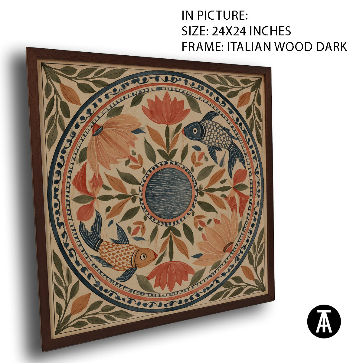 Artwork in Dark Wood Frame