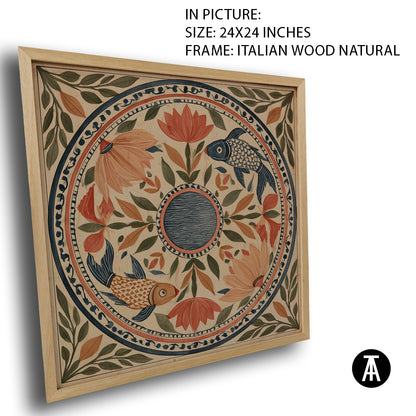Artwork in Natural Wood Frame