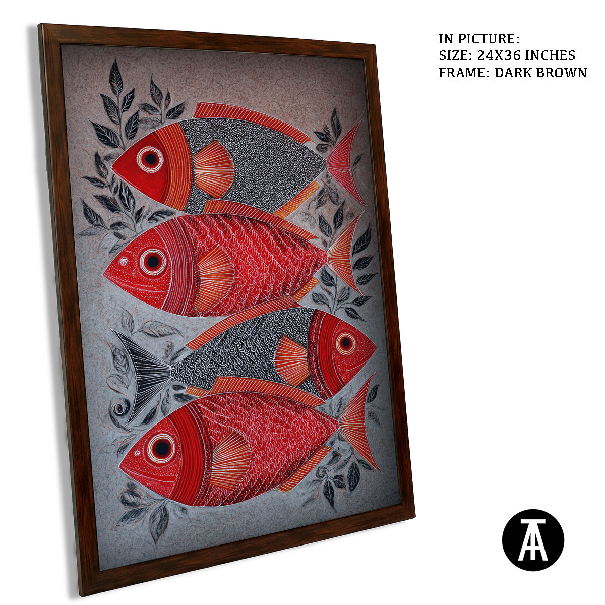 Artwork in Dark Brown Frame