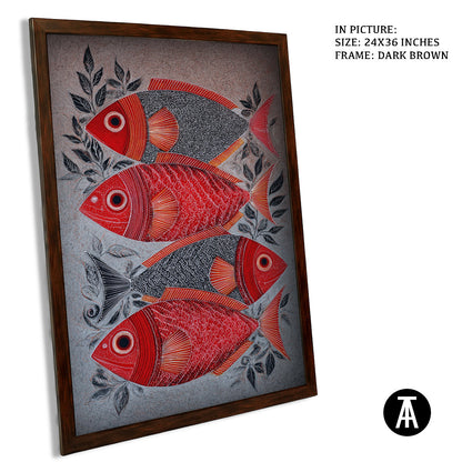 Artwork in Dark Brown Frame