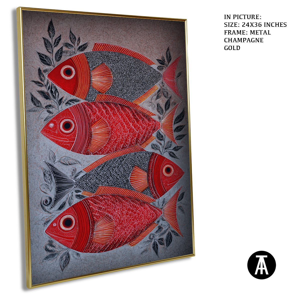 Artwork in Metal Champagne Gold Frame