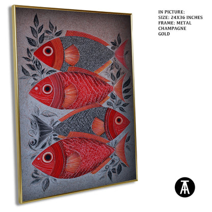 Artwork in Metal Champagne Gold Frame