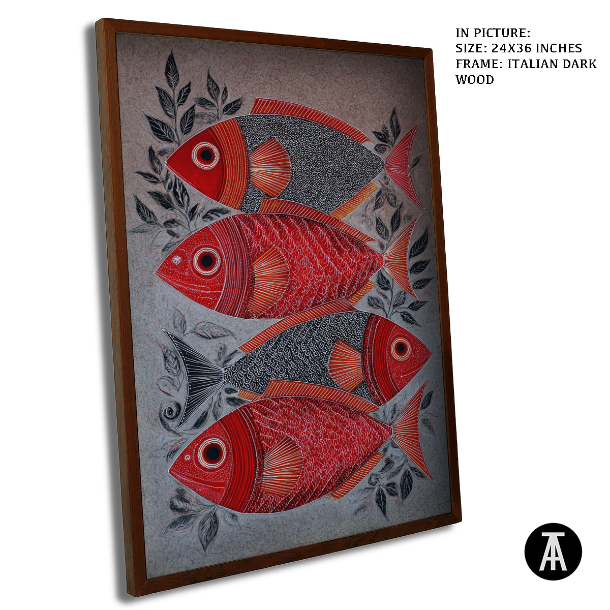 Artwork in Dark Wood Frame