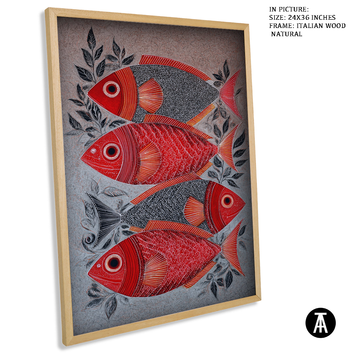 Artwork in Natural Wood Frame