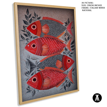 Artwork in Natural Wood Frame